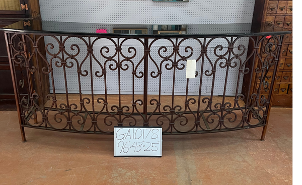 Curved Wrought Iron Console Table with Granite Top GA10178