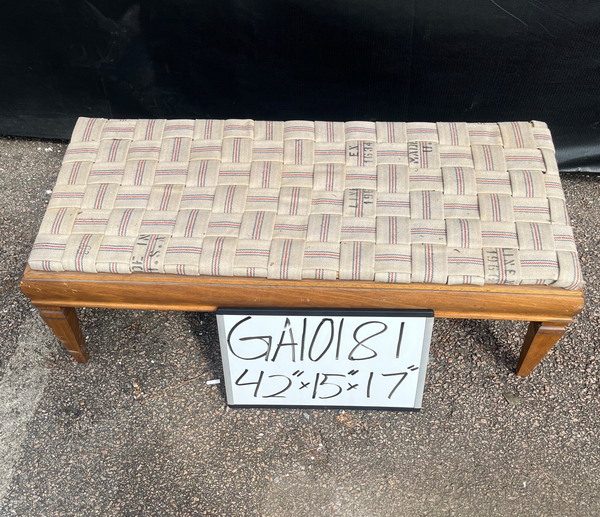 Old School Decommissioned  Fire Hose Woven Bench GA10181