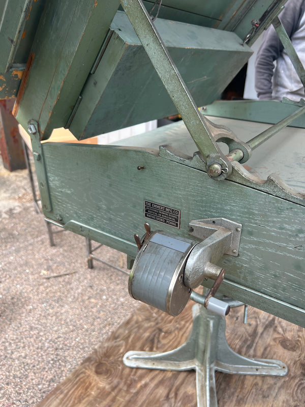 Early 1900's Drafting Table w/ Green Steel Base GA10191