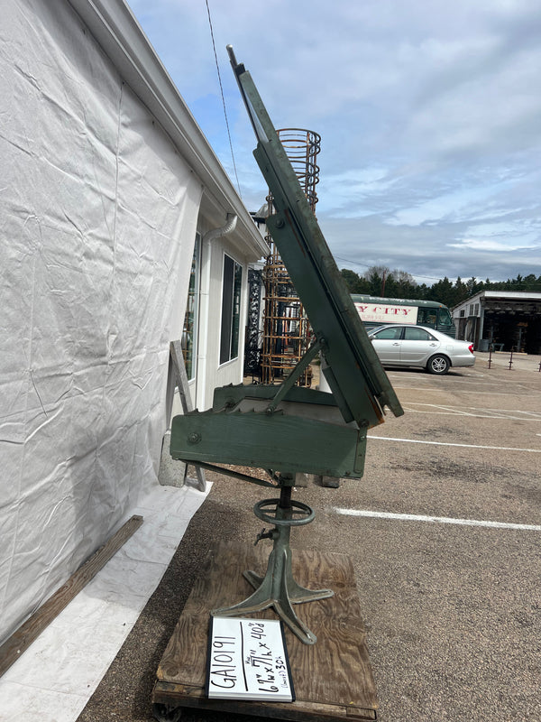 Early 1900's Drafting Table w/ Green Steel Base GA10191