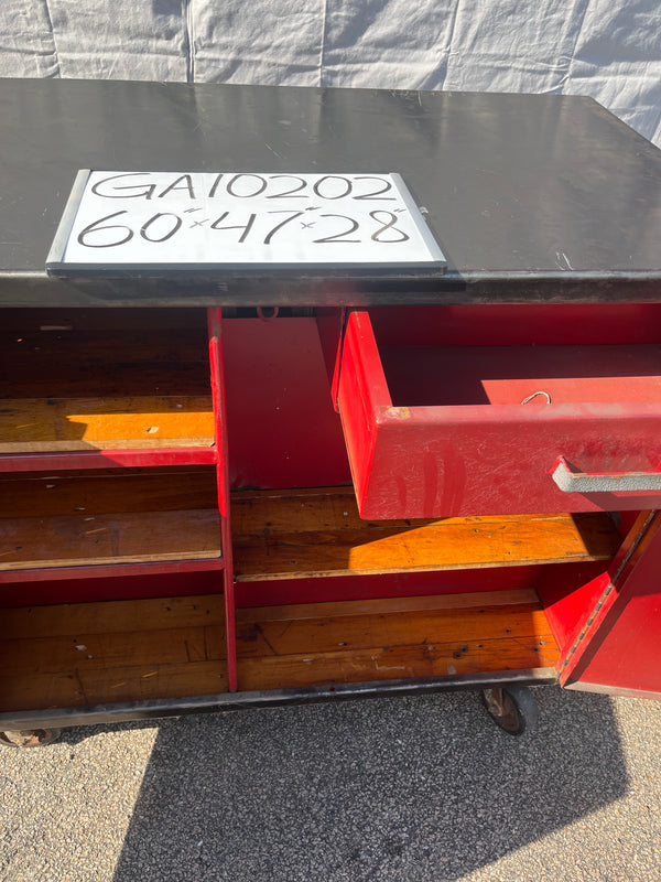 Vintage Unique Metal Rolling Liquor/Bar Cabinet