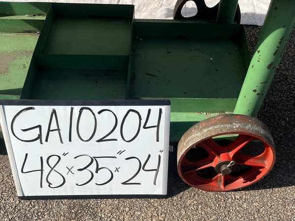 Green Metal Industrial Rolling Parts Cart GA10204