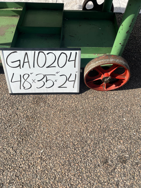 Green Metal Industrial Rolling Parts Cart GA10204