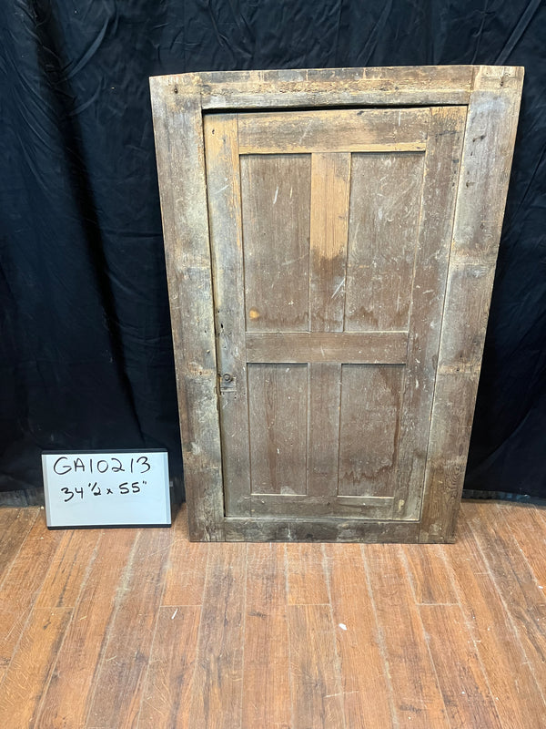 1700s Framed Heart Pine Door 34 1/2" x 55" GA10213