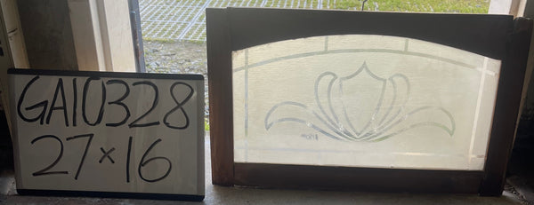 Frosted Glass Transom w/ Lotus Flower - GA10328