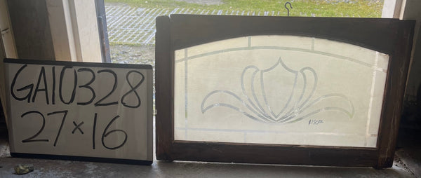 Frosted Glass Transom w/ Lotus Flower - GA10328