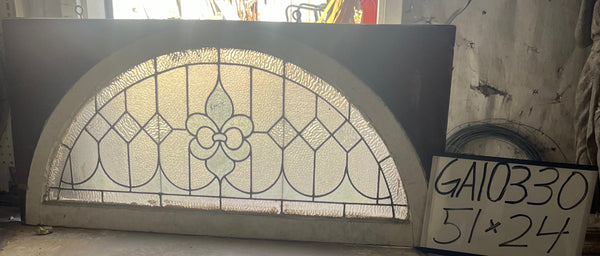 Leaded Clear Glass Fleur-de-Lis Transom Window GA10330