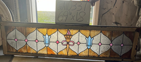 Stained Glass Torch Transom Window GA10331