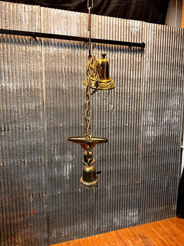 ART DECO BRASS HANGING LIGHT FIXTURE GA10013