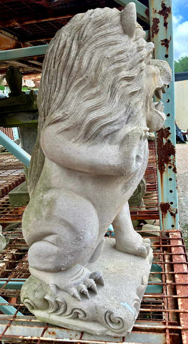 Lion Concrete Garden Statue Pair GA20188