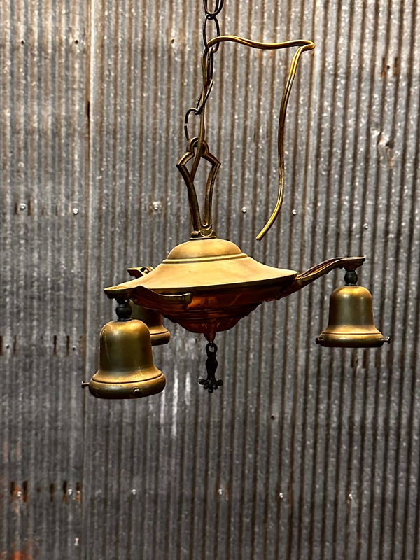 **ART NOUVEAU TRIPLE ARM HANGING LIGHT FIXTURE GA10061