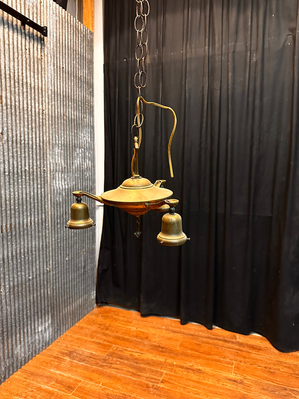 **ART NOUVEAU TRIPLE ARM HANGING LIGHT FIXTURE GA10061