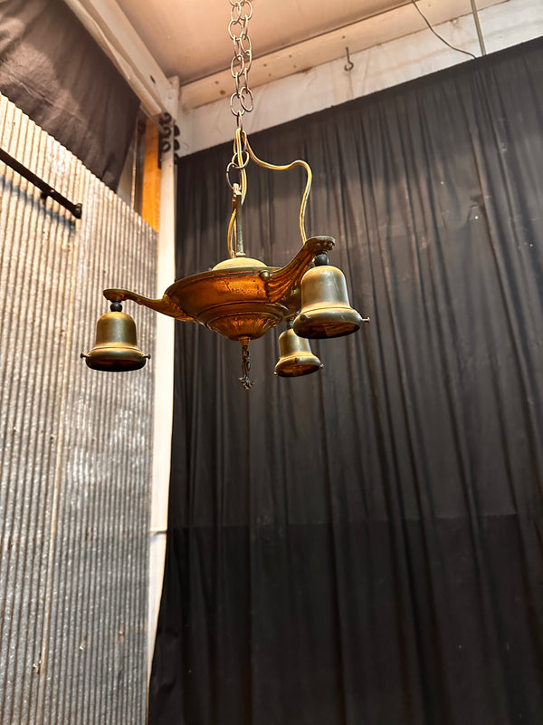 **ART NOUVEAU TRIPLE ARM HANGING LIGHT FIXTURE GA10061