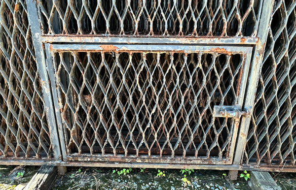 1920s Hand-Riveted Honeycomb Pattern Steel Panel Gates GA20211