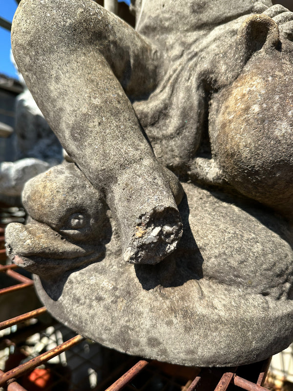 Concrete Garden Statue of Child Holding Stake GA20213