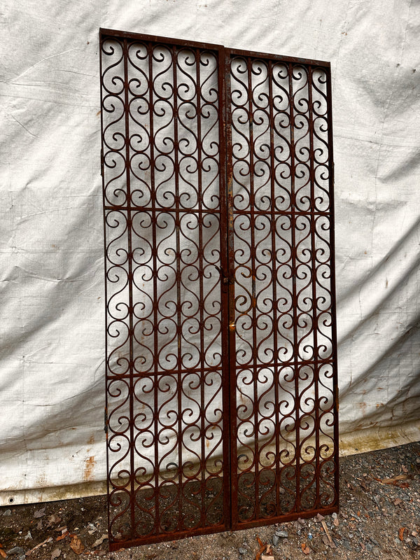 WROUGHT IRON TALL FENCE GATE PAIR GA11006