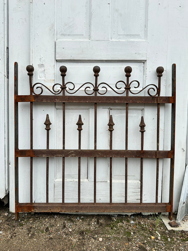 Antique Iron Garden Gate w/ Ball Finials GA20258