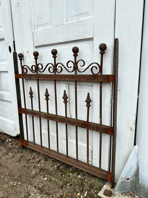 Antique Iron Garden Gate w/ Ball Finials GA20258
