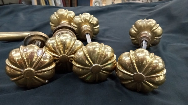 Ornate Art Nouveau Brass Hardware Lot for 6 Doors GA9511
