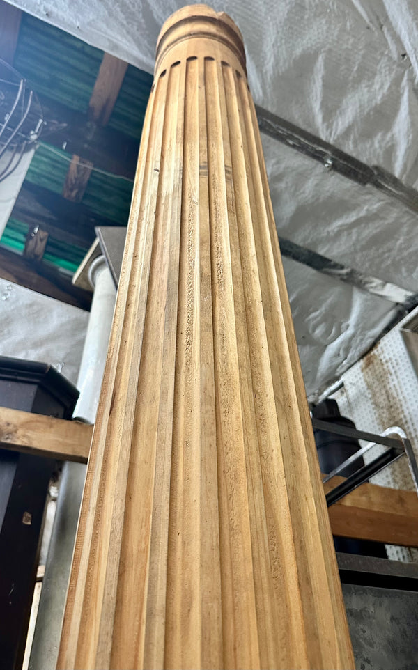 Fluted Pine Wood Column GA20272