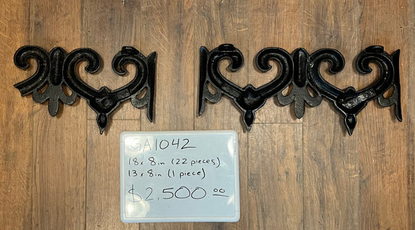 23 Piece set of Cast Iron Roofing Crest From A. P. Hill Mansion Culpeper, VA #GA10142