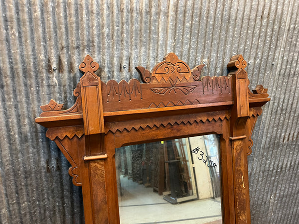 Victorian/Eastlake Carved Walnut Dresser Mirror GA10148