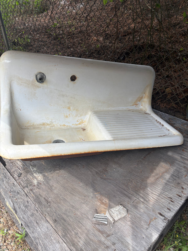 Tall Drain Board Cast Iron Sink GA20408