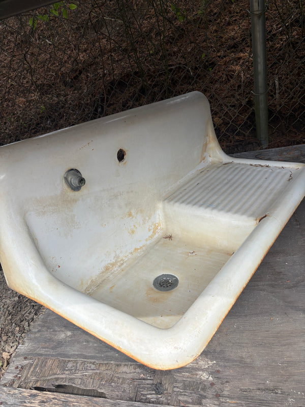 Tall Drain Board Cast Iron Sink GA20408