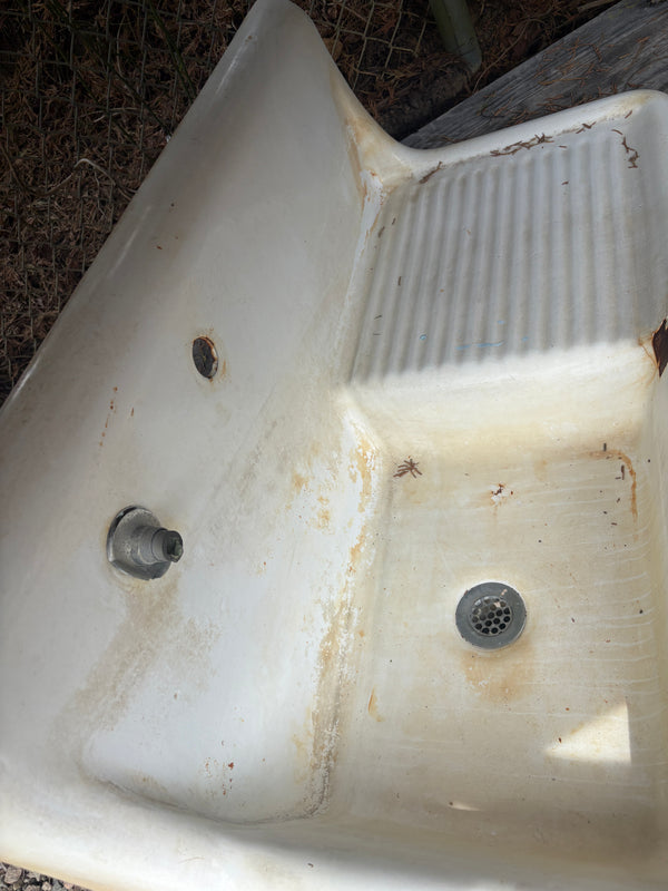 Tall Drain Board Cast Iron Sink GA20408