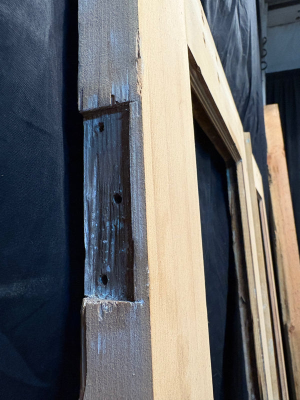Antique 1/2 Glass Pine Door Pair GS6007