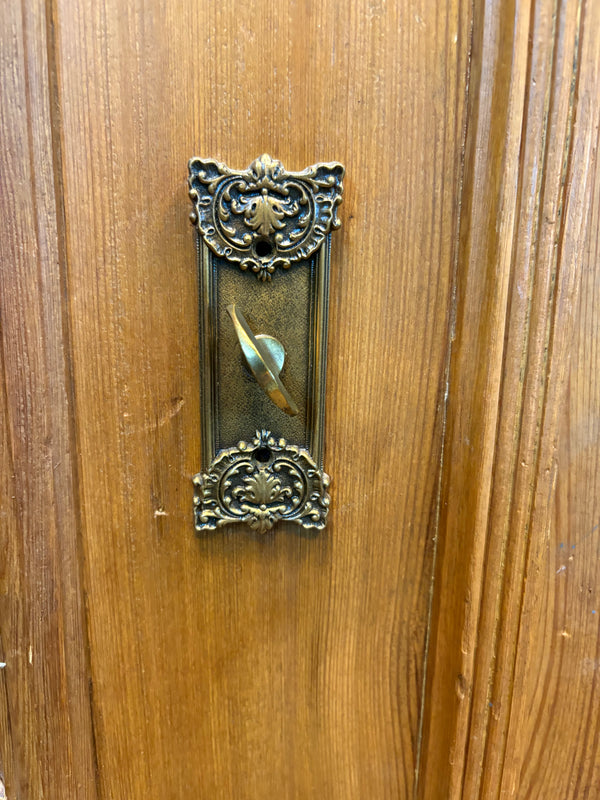 Restored Heart Pine 1/2 Glass Raised Panel Door Pair GS6016