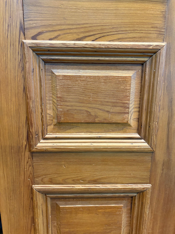 Restored Heart Pine 1/2 Glass Raised Panel Door Pair GS6016