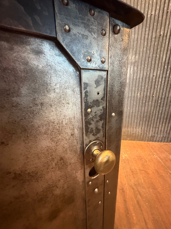 19th Century Reading PA Restored Industrial Hand-Riveted Machine Tool Cabinet GS00507