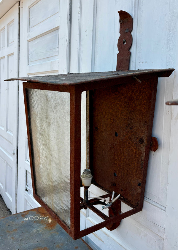 Pair of Antique Iron Hanging Lantern Frames GS6033