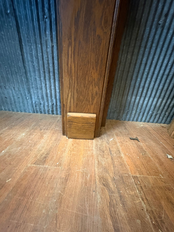 Solid Oak Mantel w/ Beveled Mirror & Oak Appliques GS6044