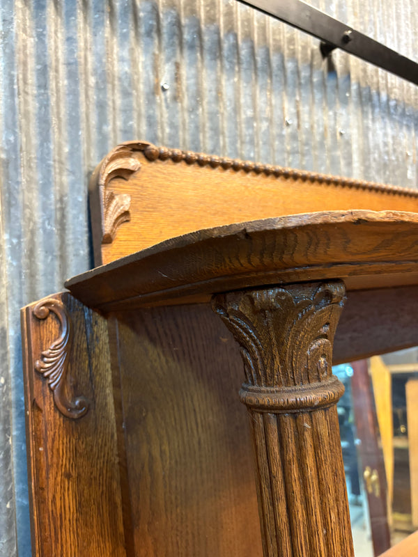 Wood Carved Fireplace Mantel w/ Mirror GS6045