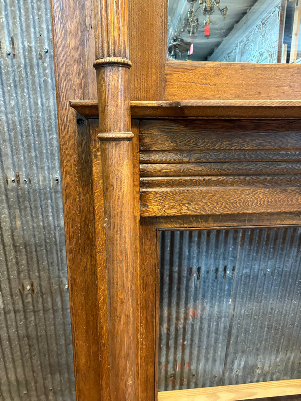 Wood Carved Fireplace Mantel w/ Mirror GS6045