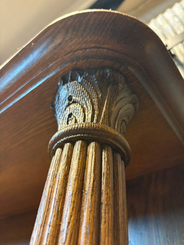 Wood Carved Fireplace Mantel w/ Mirror GS6045