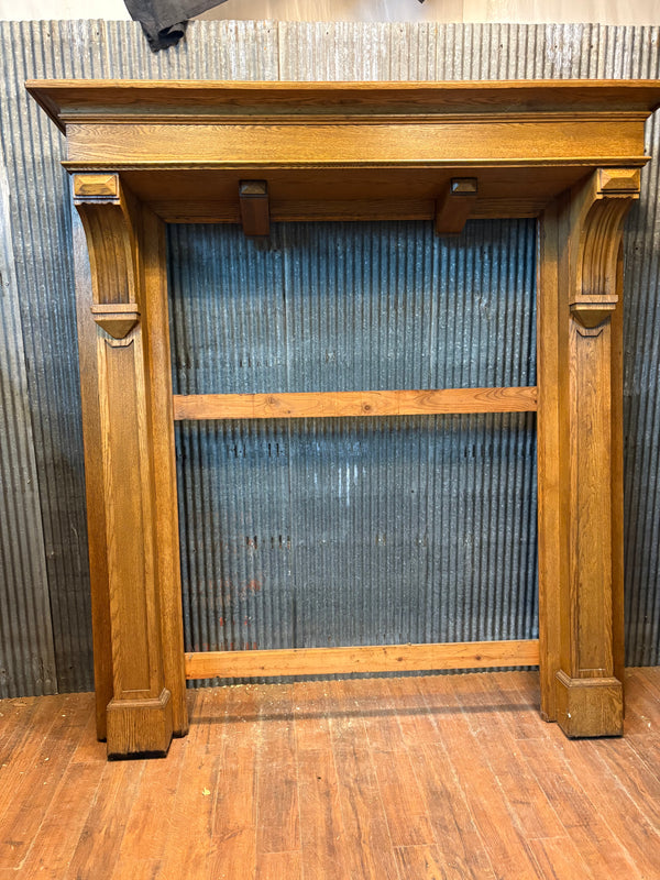 Salvaged Oak Fireplace Mantel from Lodge in Poconos, NY GS6049
