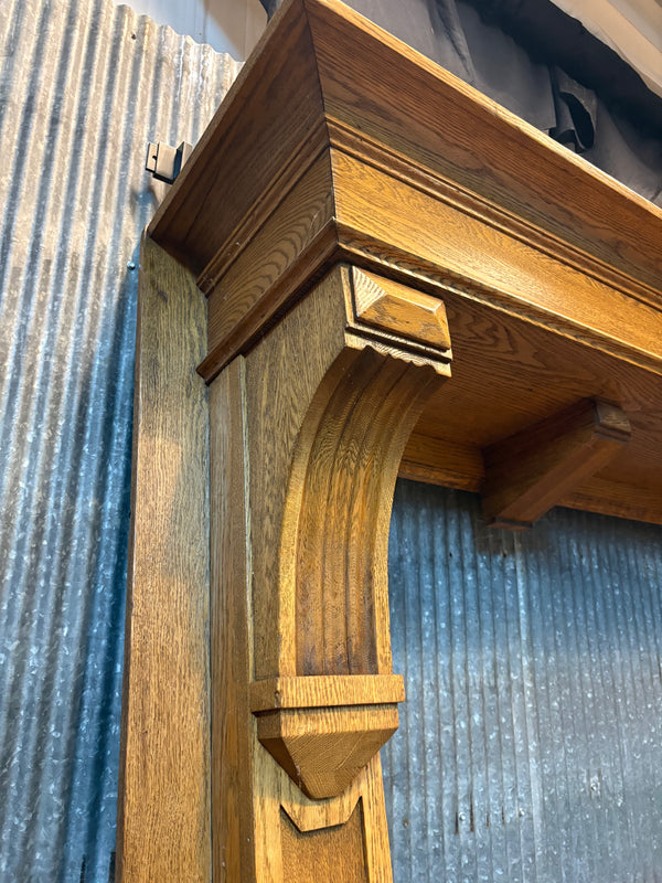 Salvaged Oak Fireplace Mantel from Lodge in Poconos, NY GS6049