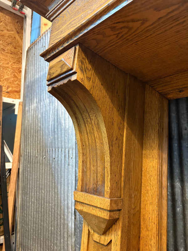 Salvaged Oak Fireplace Mantel from Lodge in Poconos, NY GS6049