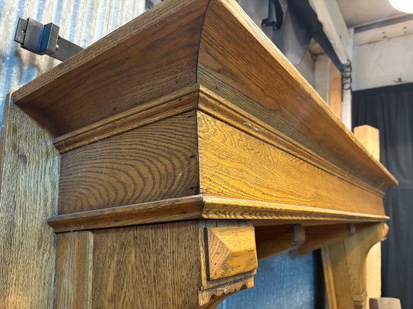 Salvaged Oak Fireplace Mantel from Lodge in Poconos, NY GS6049