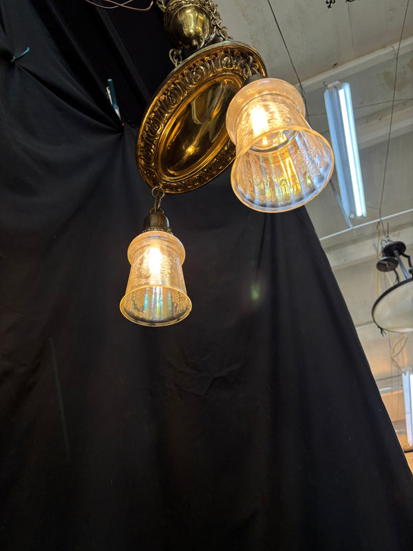 ART DECO BRASS HANGING LIGHT FIXTURE GA10013
