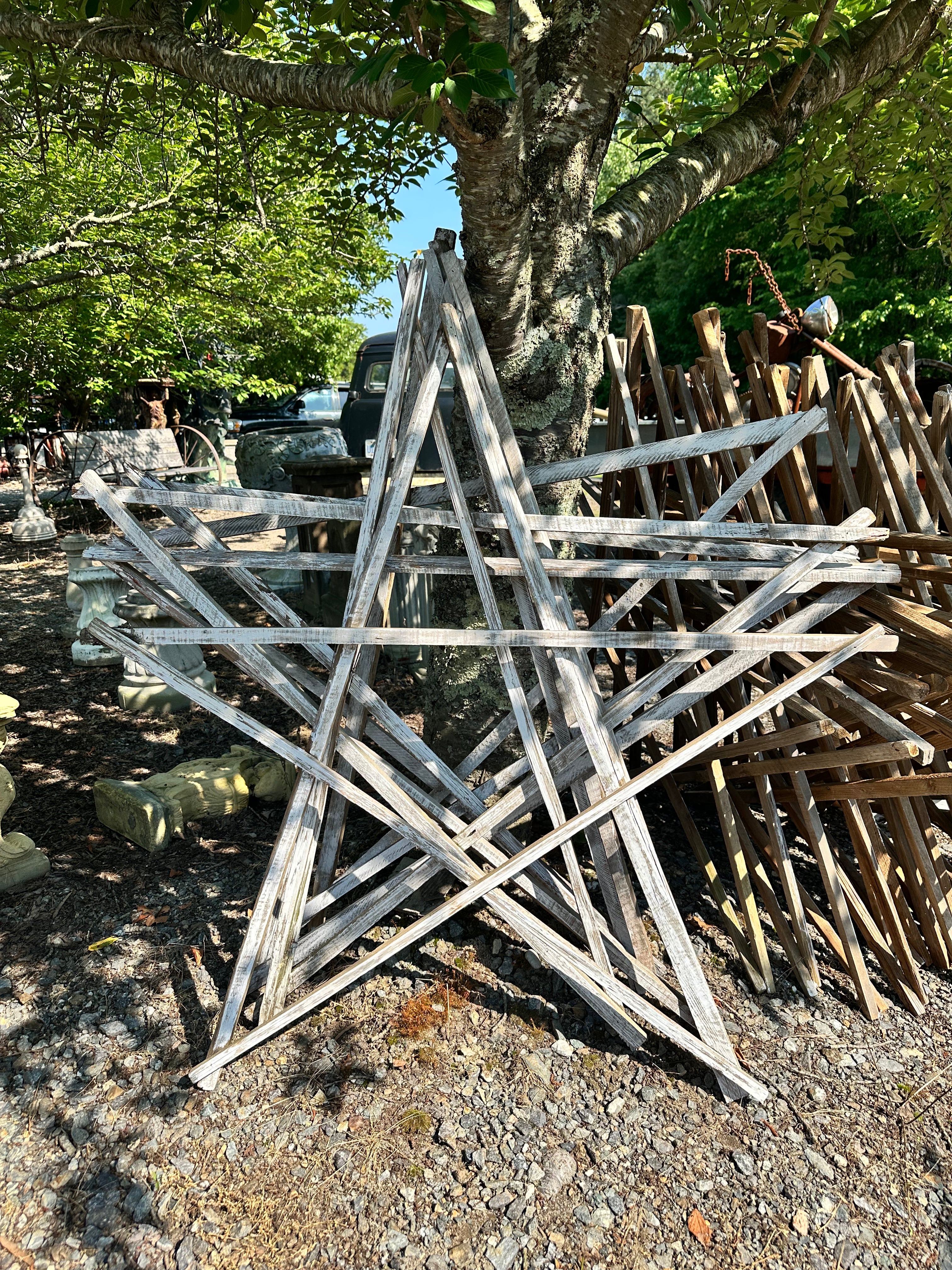 White Painted Repurposed Star Shaped Authentic NC Tobacco Drying