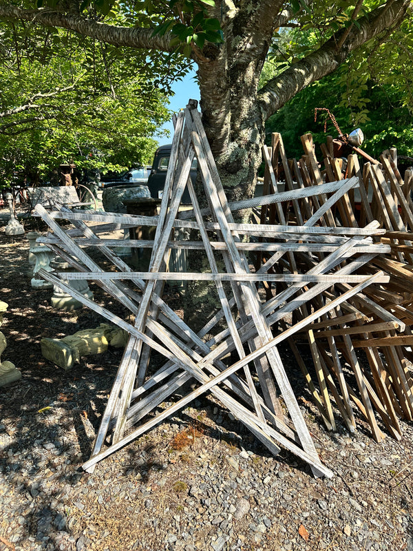 White Painted Repurposed Star Shaped Authentic NC Tobacco Drying Sticks GS00023