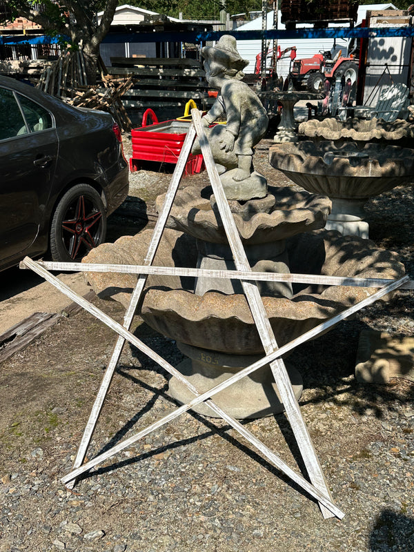 White Painted Repurposed Star Shaped Authentic NC Tobacco Drying Sticks GS00023