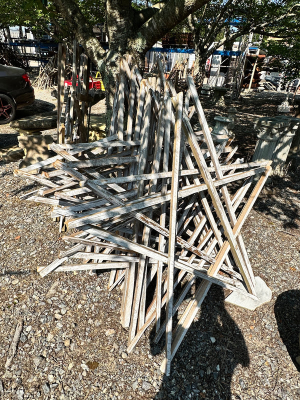 White Painted Repurposed Star Shaped Authentic NC Tobacco Drying Sticks GS00023