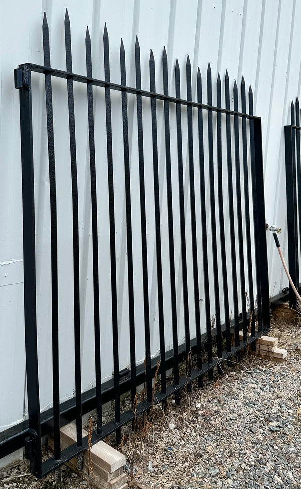 Painted Iron Driveway Gate Pair w/ Spear Top Finials GA20155