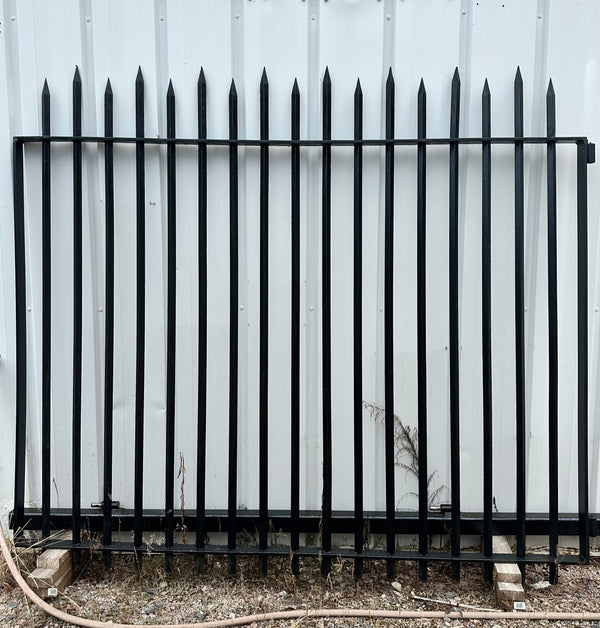 Painted Iron Driveway Gate Pair w/ Spear Top Finials GA20155