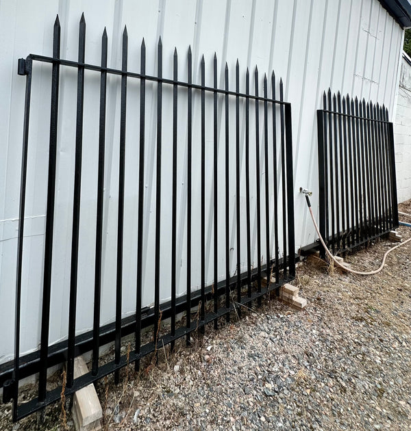 Painted Iron Driveway Gate Pair w/ Spear Top Finials GA20155